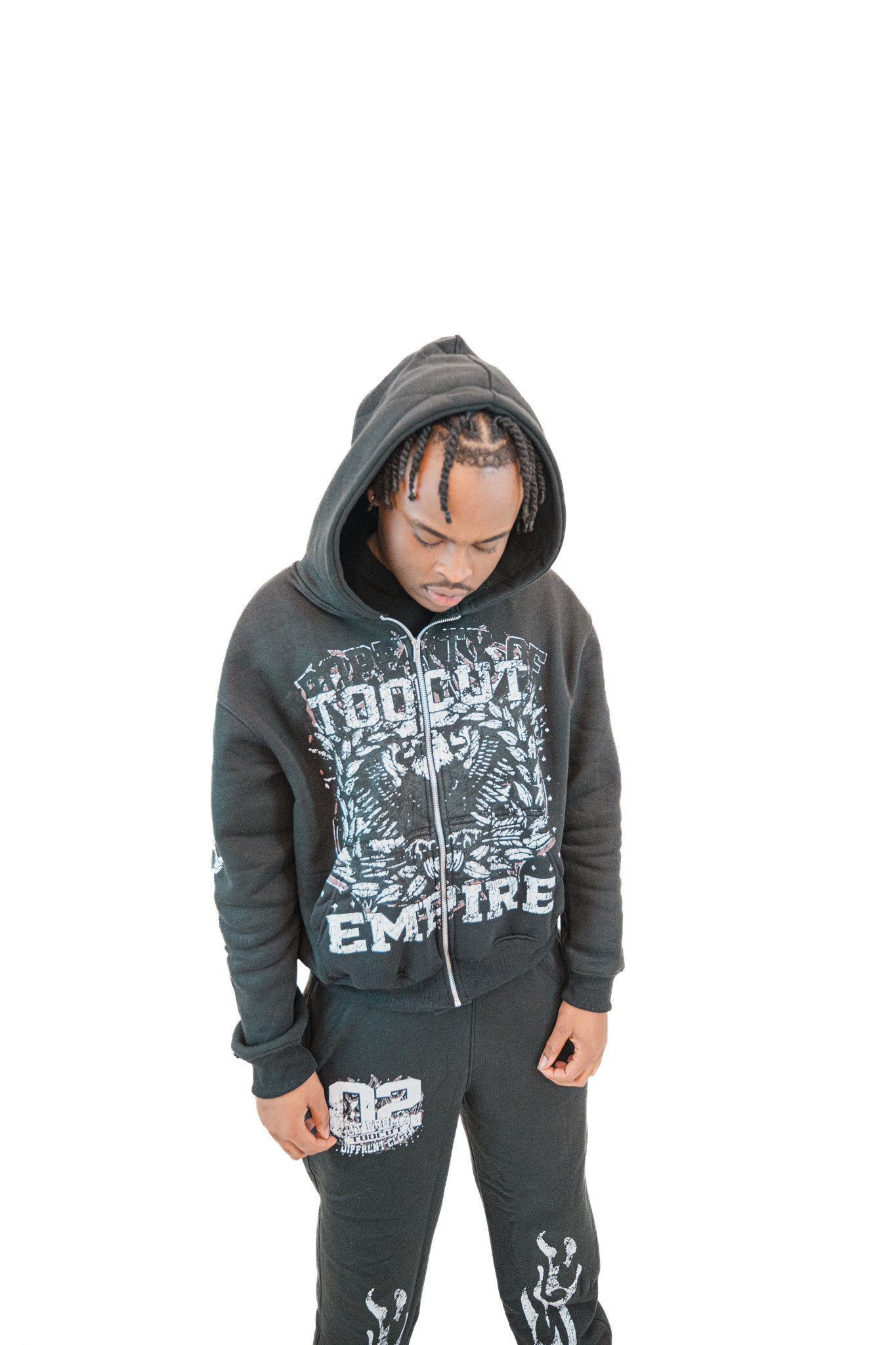 BLACK TOOCUT ZIP UP